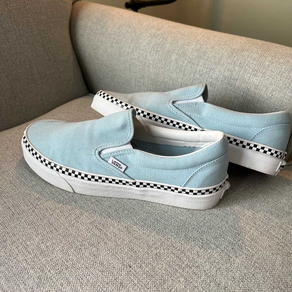 Vans Blue Canvas Slip-On Sneakers